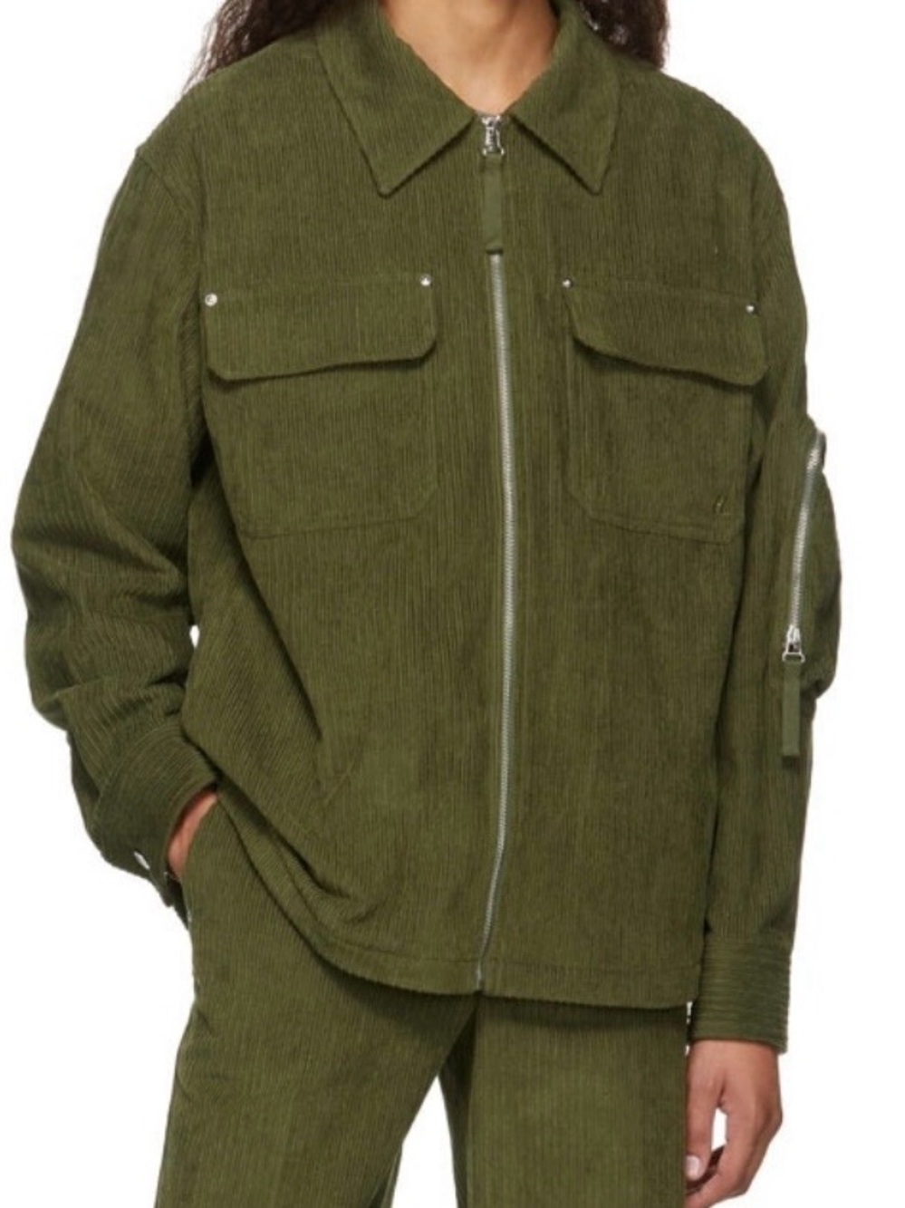 Helmut Lang Seaweed Olive Corduroy Utility Jacket M